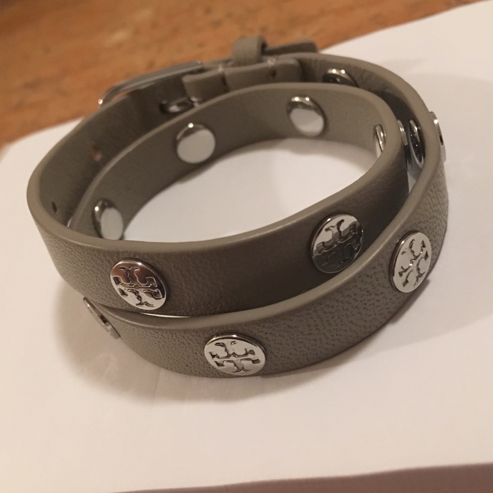 Tory Burch Double-Wrap Logo Stud Bracelet